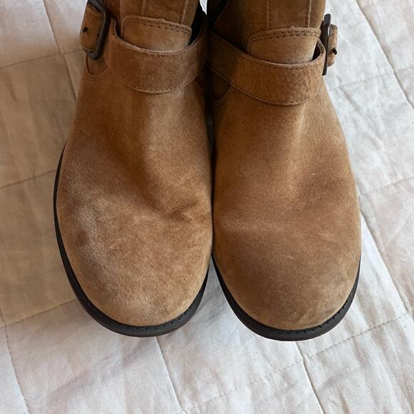 UGG Chaney Camel Suede Buckle Strap Zip Up Boots Cottagecore Prairie - US 8 - Picture 3 of 12